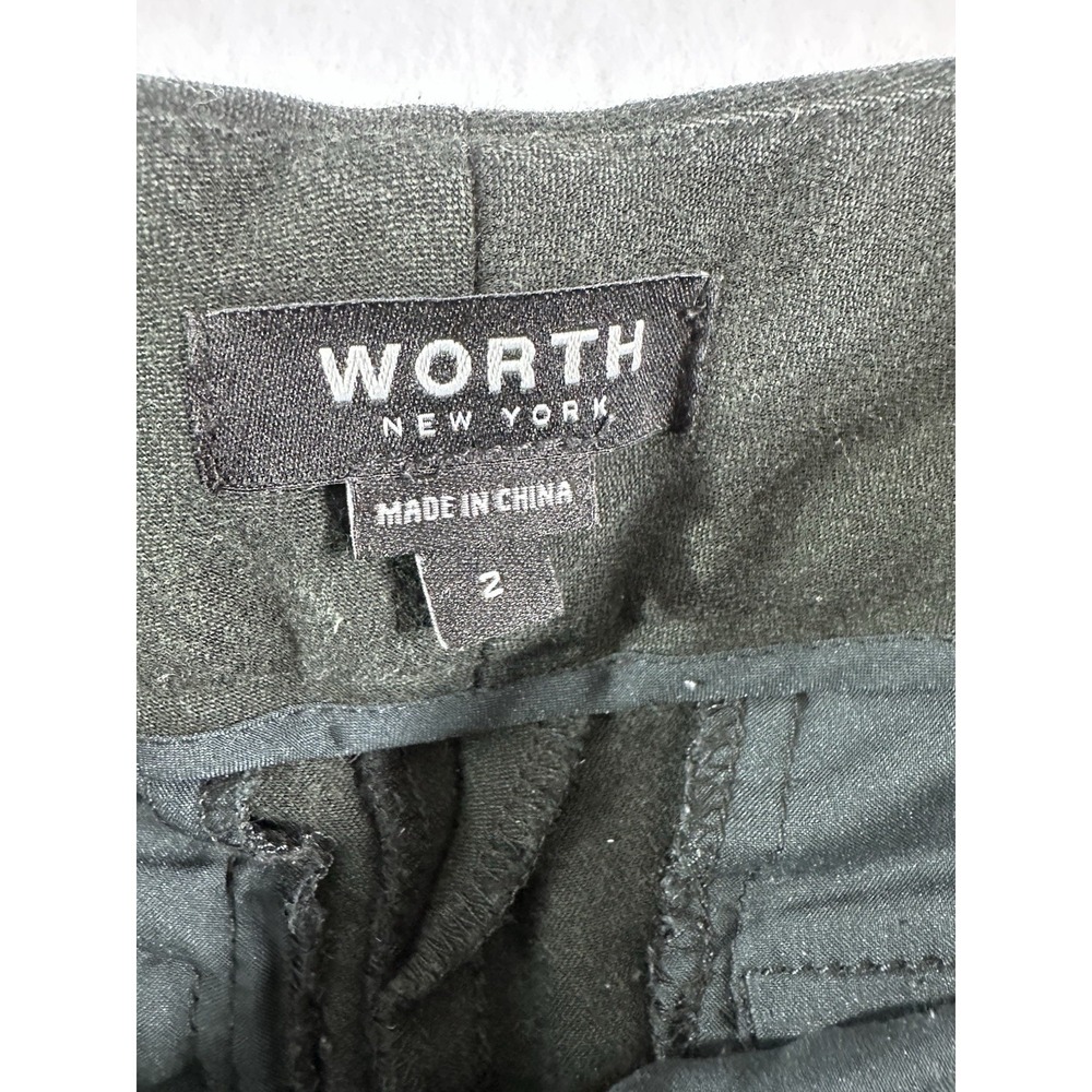 Worth New York Womens Size 2 Green Seamed Front Slim Leg Ankle Dress Pants Strch - Picture 4 of 8